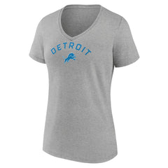 Detroit Lions Women's Team Arc V-Neck T-Shirt Heather Gray - NFL
