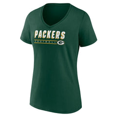 Green Bay Packers Women's Primary Play V-Neck T-Shirt Green - NFL