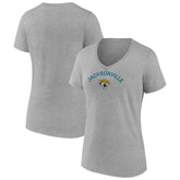 Jacksonville Jaguars Women's Team Arc V-Neck T-Shirt Heather Gray - NFL