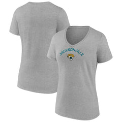 Jacksonville Jaguars Women's Team Arc V-Neck T-Shirt Heather Gray - NFL