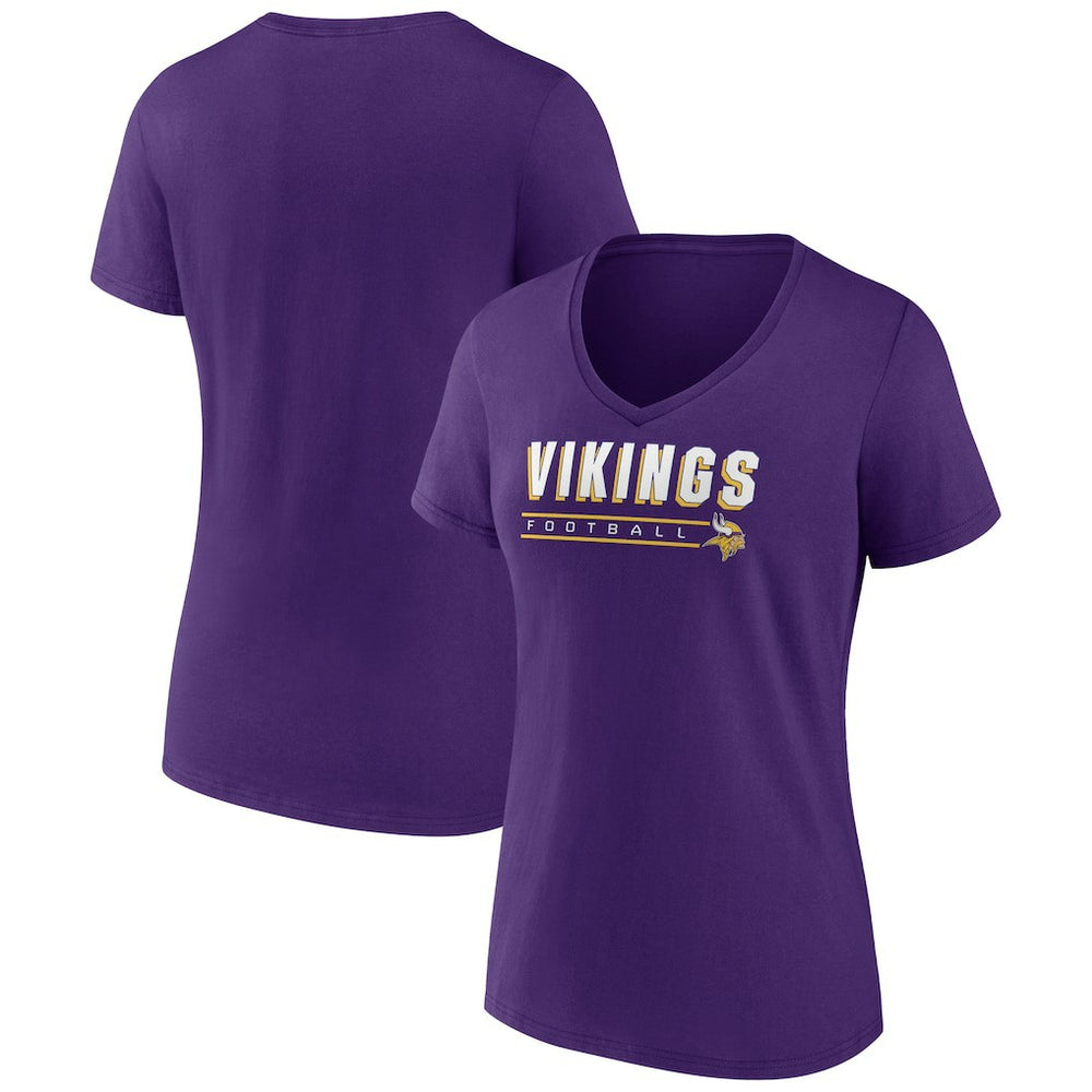 Minnesota Vikings Women's Primary Play V-Neck T-Shirt Purple - NFL