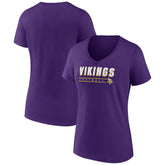 Minnesota Vikings Women's Primary Play V-Neck T-Shirt Purple - NFL