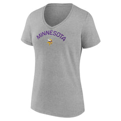 Minnesota Vikings Women's Team Arc V-Neck T-Shirt Heather Gray - NFL