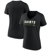 New Orleans Saints Women's Primary Play V-Neck T-Shirt Black - NFL