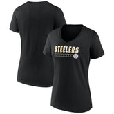 Pittsburgh Steelers Women's Primary Play V-Neck T-Shirt Black - NFL