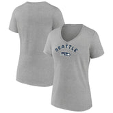 Seattle Seahawks Women's Team Arc V-Neck T-Shirt Heather Gray - NFL