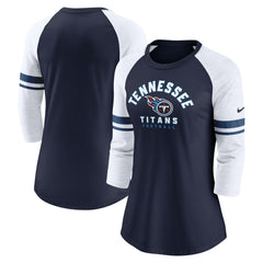 Tennessee Titans Women's Fashion 3/4-Sleeve Lightweight Raglan Fashion T-Shirt Navy - Nike