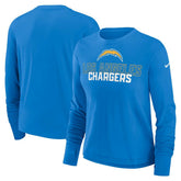 Los Angeles Chargers Women's Modest Crop Performance Long Sleeve T-Shirt Powder Blue - Nike