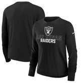 Las Vegas Raiders Women's Modest Crop Performance Long Sleeve T-Shirt Black - Nike
