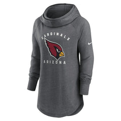 Arizona Cardinals Women's Raglan Funnel Neck Pullover Hoodie Heather Charcoal - Nike