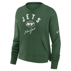 New York Jets Women's High Hip Fleece Pullover Sweatshirt Green - Nike