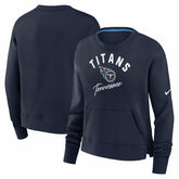 Tennessee Titans Women's High Hip Fleece Pullover Sweatshirt Navy - Nike