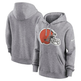 Cleveland Browns Women's Team Logo Club Fleece Pullover Hoodie Heather Gray - Nike