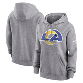 Los Angeles Rams Women's Team Logo Club Fleece Pullover Hoodie Heather Gray - Nike