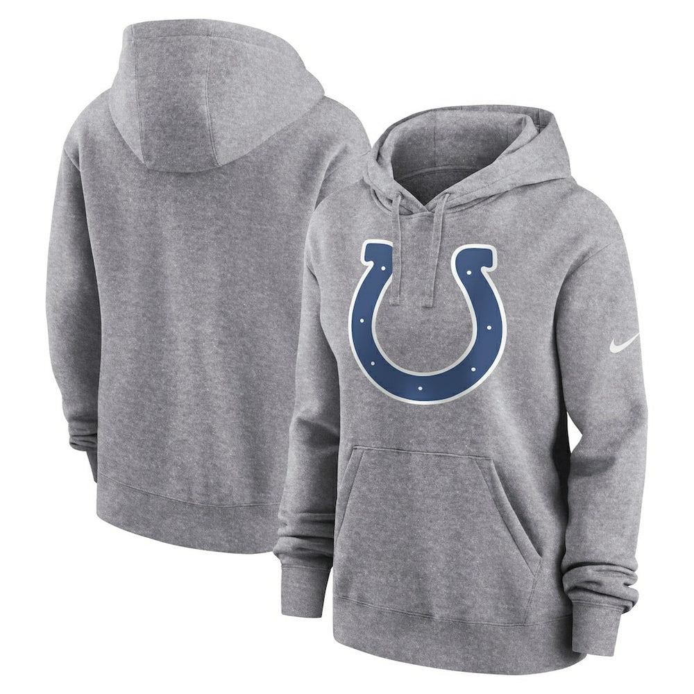 Indianapolis Colts Women's Team Logo Club Fleece Pullover Hoodie Heather Gray - Nike