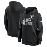 Las Vegas Raiders Women's Wordmark Club Fleece Pullover Hoodie Black - Nike