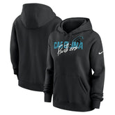 Carolina Panthers Women's Wordmark Club Fleece Pullover Hoodie Black - Nike