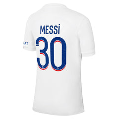 Nike Lionel Messi Paris Saint-Germain 2022/23 Third Breathe Stadium Replica Player Jerseys - White