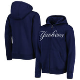 New York Yankees Youth Wordmark Full-Zip Fleece Hoodie Lifestyle
