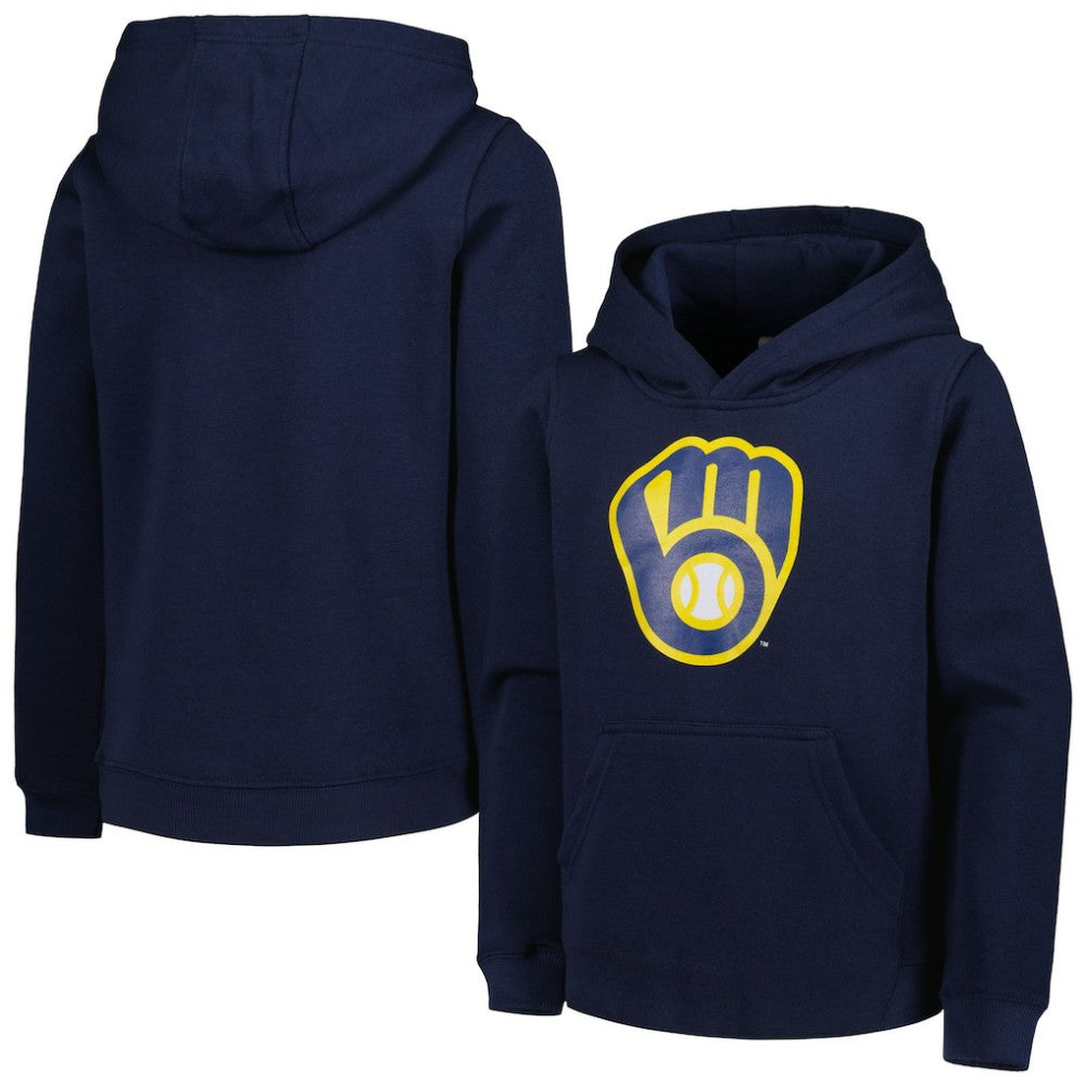 Milwaukee Brewers Youth Team Primary Logo Pullover Hoodie Clearance