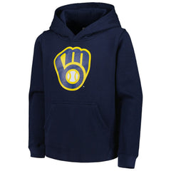 Milwaukee Brewers Youth Team Primary Logo Pullover Hoodie Clearance