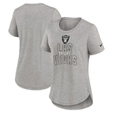 Las Vegas Raiders Women's Fashion Tri-Blend T-Shirt Heather Gray - Nike