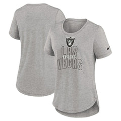 Las Vegas Raiders Women's Fashion Tri-Blend T-Shirt Heather Gray - Nike