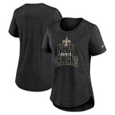 New Orleans Saints Women's Fashion Tri-Blend T-Shirt Heather Black - Nike