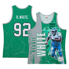 Reggie White Philadelphia Eagles 1992 Player Burst Tank Top Kelly Green - Mitchell & Ness