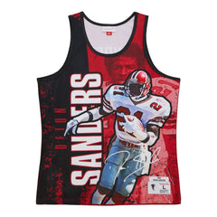 Deion Sanders Atlanta Falcons 1989 Player Burst Tank Top Red - Mitchell & Ness