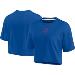 Chicago Cubs Fanatics Women's Elements Super Soft Boxy Cropped T-Shirt Sale