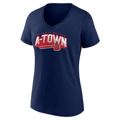 Atlanta Braves Women's Paint the Black V-Neck T-Shirt for sale