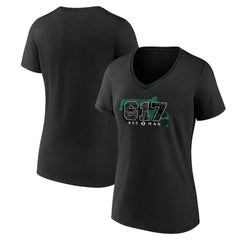 NBA - Boston Celtics Women's Core Hometown Launch V-Neck T-Shirt - Black