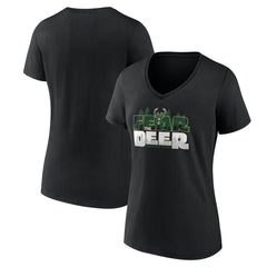 NBA - Women's Black Milwaukee Bucks Core Hometown V-Neck T-Shirt