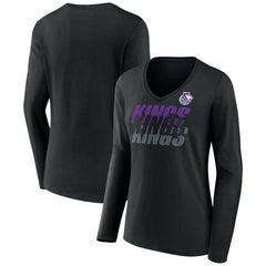 NBA - Portland Trail Blazers Women's Tumble V-Neck Long Sleeve T-Shirt - Black