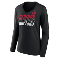 NBA - Toronto Raptors Women's Tumble V-Neck Long Sleeve T-Shirt - Black