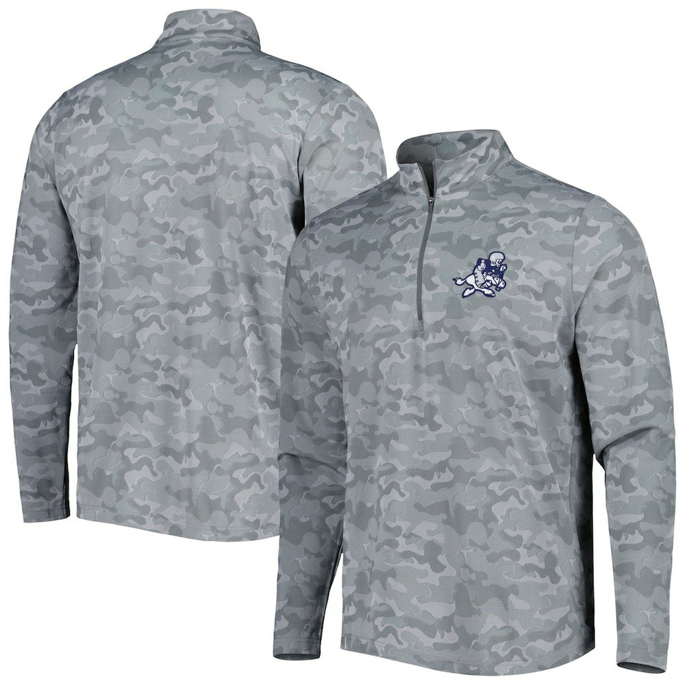 Dallas Cowboys Antigua Brigade Throwback Quarter-Zip Top Gray - NFL