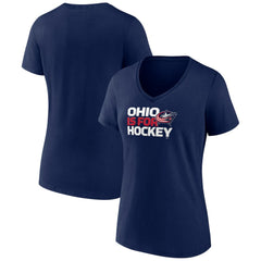 Columbus Blue Jackets - Women's Active Edge V-Neck T-Shirt Navy