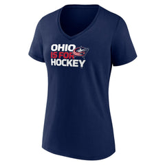 Columbus Blue Jackets - Women's Active Edge V-Neck T-Shirt Navy