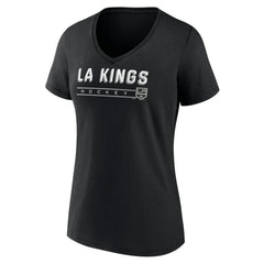 Los Angeles Kings - Women's Primary Play V-Neck T-Shirt Black