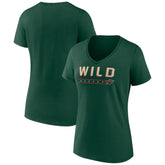 Minnesota Wild - Women's Primary Play V-Neck T-Shirt Green