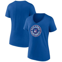 New York Rangers Women's Active Edge V-Neck T-Shirt Blue