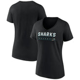 San Jose Sharks - Women's Primary Play V-Neck T-Shirt Black