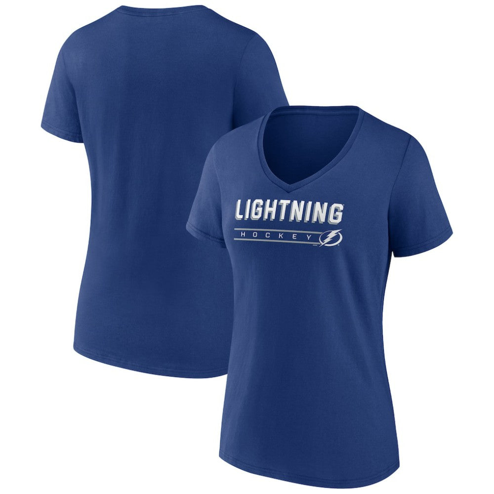 Tampa Bay Lightning - Women's Primary Play V-Neck T-Shirt Blue