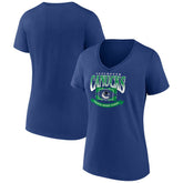 Vancouver Canucks - Women's Slapshot V-Neck T-Shirt Blue