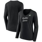 Dallas Stars - Women's Forge Long Sleeve V-Neck T-Shirt Black