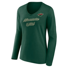 Minnesota Wild - Women's Forge Long Sleeve V-Neck T-Shirt Green