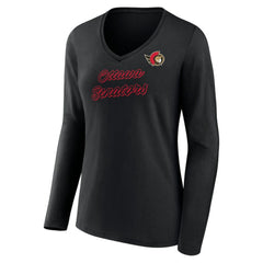Ottawa Senators - Women's Forge Long Sleeve V-Neck T-Shirt Black