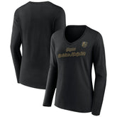 Vegas Golden Knights Women's Forge Long Sleeve V-Neck T-Shirt Black