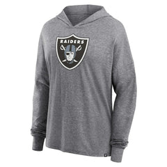 Las Vegas Raiders Women's Cozy Primary Pullover Hoodie Heather Gray - Fanatics
